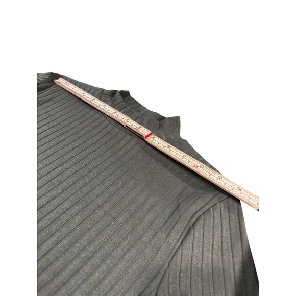 Bar III Womens Short Sleeve Ribbed Mock Neck Top M Side Button Detail Olive - Picture 8 of 11